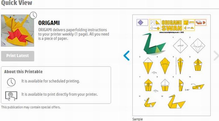 printable origami