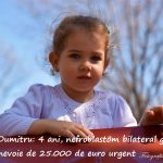 25.000 de euro nu-s așa mulți! Hai să-i strângem pentru Eva, 4 ani, nefroblastom grad V bilateral
