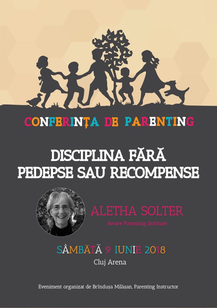 Disciplină fără pedepse și recompense, conferință cu Aletha Solter la Cluj (preț special în articol)