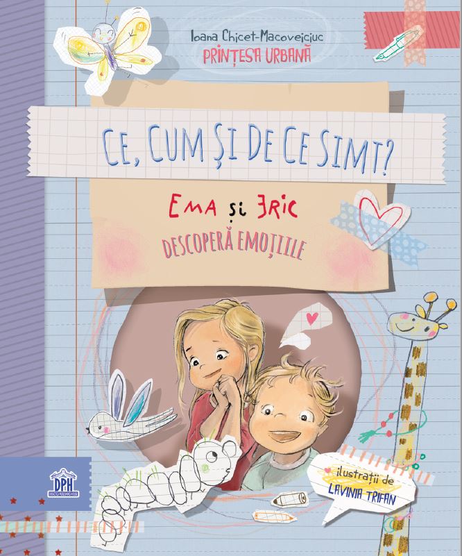 Ce, cum și de ce simt, carte despre emoții cu Ema și Eric (pentru 3-7 ani), plus joc de creativitate cu cartonașe